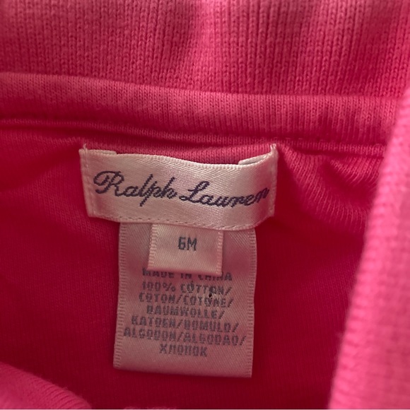 Ralph Lauren 6 Months Baby Girl Pink Polo Romper - Picture 3 of 6
